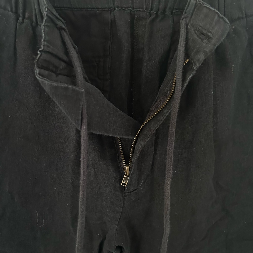 QUINCE BLACK LINEN JOGGERS SIZE SMALL - Picture 5 of 9